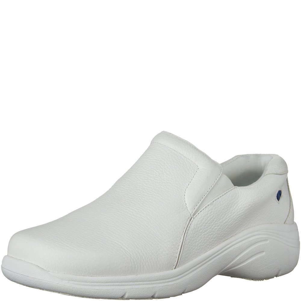 Nurse Mates Women's Slip-on Dove Shoes, White, 7.5